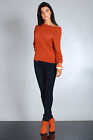 Womens NEW Loose Basic Cardigan One Shoulder Jumper Plain Style Size 8-12  FA48