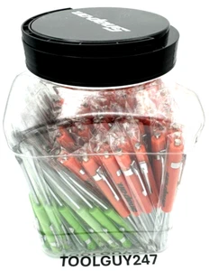 (150) SNAP ON Pocket Screwdrivers Flat Tip Magnet End, Mixed ORANGE & GREEN NEW - Picture 1 of 7