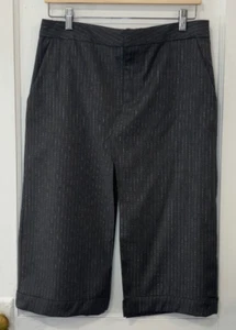 Zara Women's Grey Pinstripe Front & Back Slit Midi Skirt, Size Medium, NWOTS - Picture 1 of 15