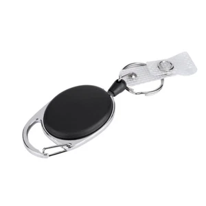 Recoil Retractable Nylon Rope Keyring Carabiner Belt Clip Key Chain Ring ID GDM - Picture 1 of 12