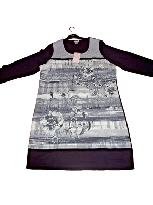 Neu!  schwarz-weiß - grau gemustertes  Kleid von  Alba Moda  in Größe 46 - Bild 1 von 4