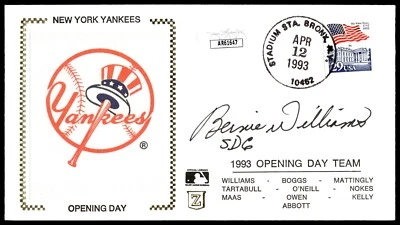 Bernie Williams Signed FDC Cover JSA Cert w/COA 1993 Cachet NY Yankees #51 MLB! - Image 1 of 3
