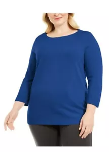 Suéter de Ballet Karen Scott TALLA GRANDE Azul Pacífico Profundo SUPER SUAVE NUEVO CON ETIQUETAS 1X - Imagen 1 de 4