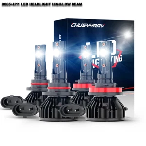 4x 9005 H11 Combo LED Headlight High Low Beam For Ford Taurus X 2008-2009 6000K - Picture 1 of 13
