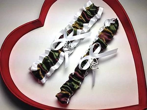 NEW ARMY Camouflage White Wedding Garter Hunting Camo Prom GetTheGoodStuff - Picture 1 of 2