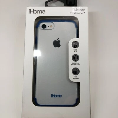 Funda transparente iHome para Apple iPhone 7 azul NUEVA EN CAJA NUEVA Foto 1 de 4