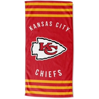 Kansas City Chiefs - Toalla de playa a rayas - Toalla de piscina - Toalla de baño Chiefs  Foto 1 de 4
