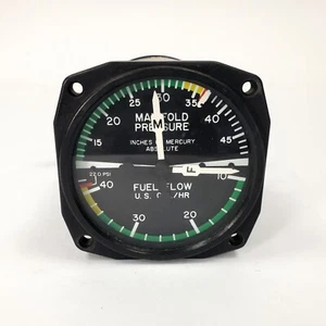 Piper Edo-Aire Manifold Pressure / Fuel Flow Gauge 1U028-005-31RS - Bild 1 von 5