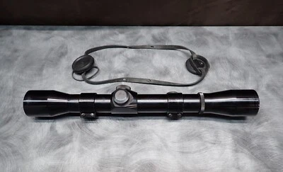 Mira telescópica de tubo Lyman All-American de colección 4x negra brillante de 1" con anillos tejedores  Foto 1 de 4