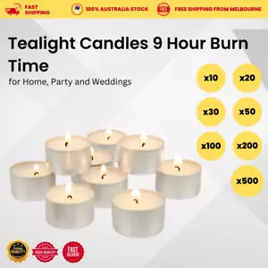 20,50,100,200,500 Pieces Tealight Candles 9-Hours Burning Time For Home Wedding - Picture 1 of 11
