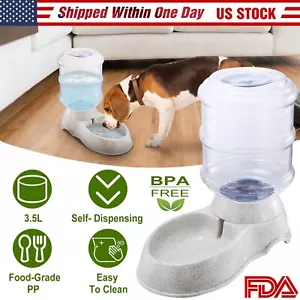 Automatic Water 1 Gallon Gravity Dispenser Dog Cat Pet Drinking Fountain Bowl - Picture 1 of 10