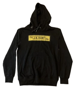 JB Hunt Sweatshirt Mens Small Black With Yellow Logo - Picture 1 of 4