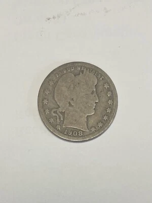 1908 S BARBER QUARTER 25C GOOD G - Image 1 of 2