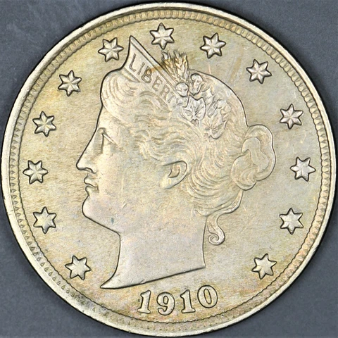 1910 Liberty Head Nickel, a beautiful original Nickel in unc. high grade Cover
