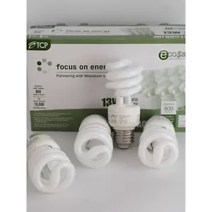 CFL Light Bulb 4 Pack Spiral 13W / 60W Soft White 800 Lumens Compact Fluorescent - Picture 1 of 4