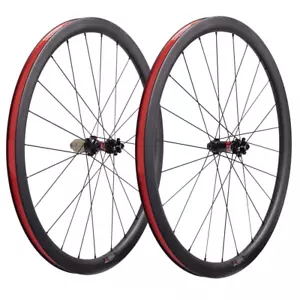 Lightweight 38*25mm Carbon Road Bike Disc Brake Wheelset Tubeless Wheels 700C - Picture 1 of 8