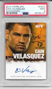 2010 Topps UFC Cain Velasquez PSA 9 1st Autograph Auto Signed LOW POP RARE HOF