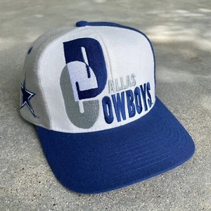 Vintage 90s Embroidered Dallas Cowboys NFL AJD Proline Color block Snapback Hat - Picture 1 of 6