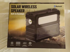 Vivitar Solar Bluetooth Wireless Speaker Built-In Flashlight Camping Radio - Picture 1 of 2