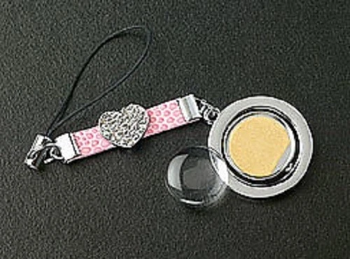 Новый розовый кожаный ремень кристаллы сердце круглый фото сотового телефона подвеска Бесплатная доставка - Изображение 1 из 1