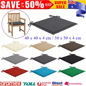 Set of 2/4/6 Outdoor Garden Chair Seat Cushion Fabric Pad 40x40x4cm/50x50x4cm AU - Picture 1 of 195