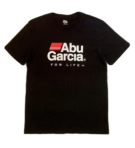 Abu Garcia For Life Fishing Casual Mens Black T-Shirt Size Medium 100% Cotton - Picture 1 of 3