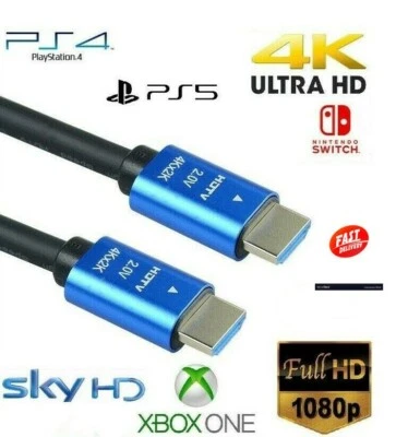 Premium ULTRAHD HDMI CABLE HIGH SPEED 4K 2160p 3D LEAD 0.5m/1m/2m/3m/4m/5m/10m - Image 1 of 4