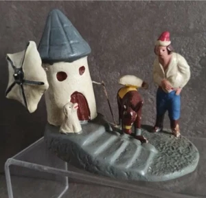 Antiguo Grupo barro Belén Nacimiento / Molino Burro Perro Campesino / Base 12cm - Imagen 1 de 9
