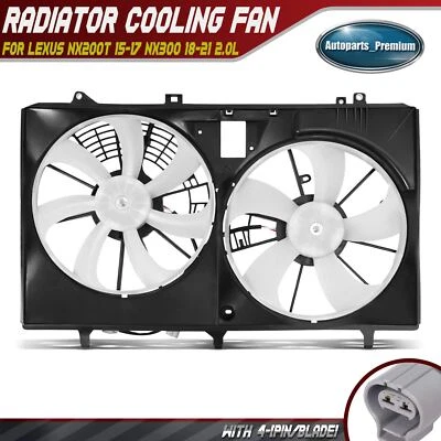 Dual Radiator & Condenser Fan with Shroud Assembly for Lexus NX200t 15-21 NX300 - Image 1 of 4