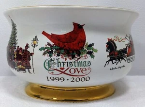 1999/2000 "Christmas Love" Keramik Servierschale Teleflora x Charles Wysocki - Bild 1 von 12