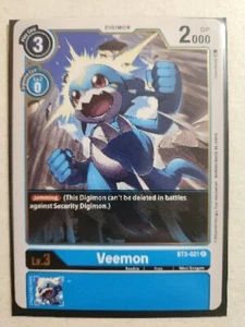 Veemon BT3-021 Rare Digimon TCG CCG Near Mint  - Picture 1 of 1