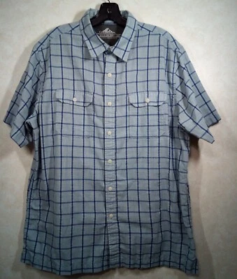 Croft & Barrow Quick Dry Shirt Men L Blue Plaid Short Sleeve Button Up - Image 1 of 4