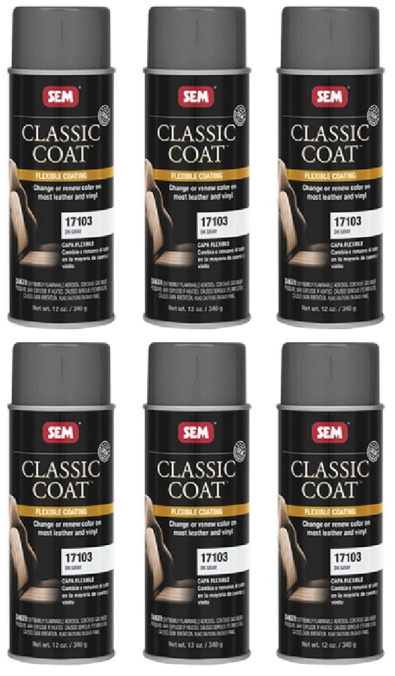 SEM 17103 Classic Coat For GM Dark Gray Car Vinyl, Leather Interior Paint (6/PK) - Image 1 of 1
