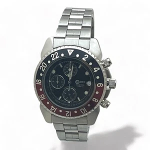 Cadet Chronostar Quartz Steel Black Red Date Chronograph - Picture 1 of 4