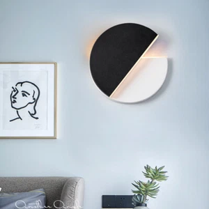 Modern 10W LED Wall Sconces Light Fixture Acrylic Round Rotatable Bedside Lamp - Picture 1 of 14
