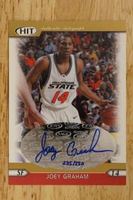 2004-05 SAGE Hit Auto Gold 235/250 Joey Graham A14 Rookie Oklahoma State - Image 1 of 3