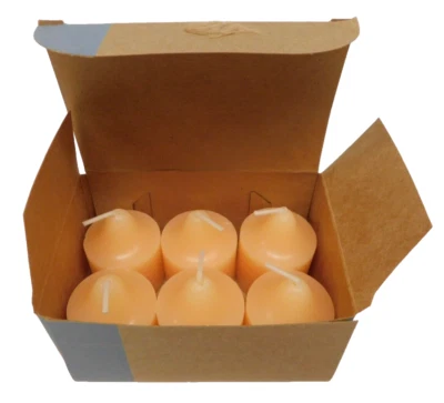 Caixa de 6 velas votivas laranja PartyLite aposentadas NOS Be Lively! V06634 - Imagem 1 de 2