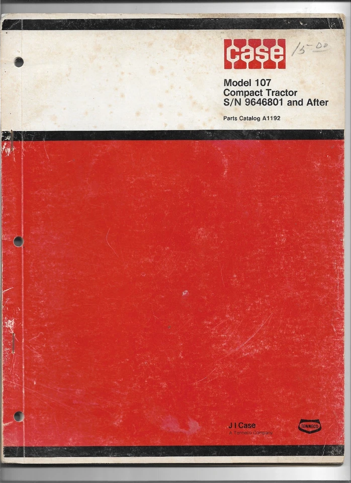 Original Case Model 107 Compact Tractor Parts Catalog # A1192 dated June 1975 - Image 1 of 1