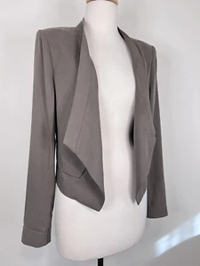 BCBG Maxazria Blazer Sz M Lloyd Cropped Angle Cut Layers Look Jacket  - Picture 1 of 14