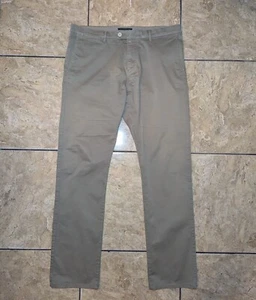 John Varvatos USA Pants Mens Washed Khaki Lightweight Slim Flat Front Chinos 34 - Picture 1 of 9