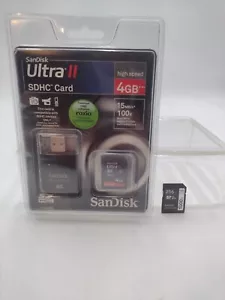 SanDisk Ultra II 4 Gig SDHC Cards One New (4 Gig) One Used (256 Gig) - Picture 1 of 7