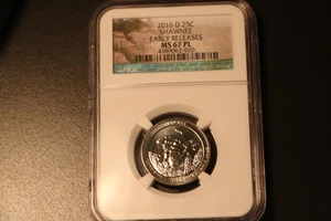 2016 D Shawnee National Park E.R.  Graded MS 67 PL Only 85 Graded by NGC - Picture 1 of 2