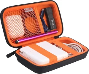 BOVKE PU Hard Travel Case for MacBook Air Pro Power Adapter Small, A_Black - Picture 1 of 7