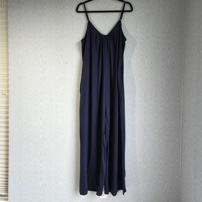 Mono tejido jersey sin mangas de pierna ancha para mujer 2X azul marino ropa de salón atletismo  Foto 1 de 4