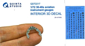 Quinta Studios 1/72 1930-1940s INSTRUMENT 3D PRINTED & COLOUR INTERIOR SET - Bild 1 von 4