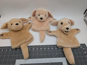 Puppet Co Brown Dog Puppy Labrador Plush 9 Inch Lot of 3 Stuffed Animal Toy - Picture 1 of 17