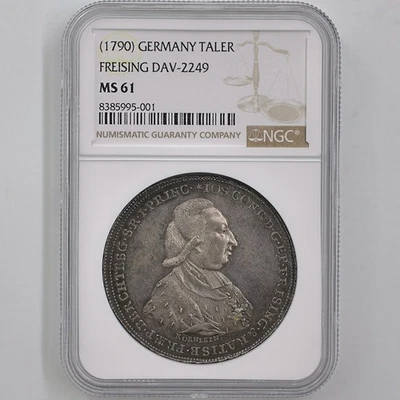 1790 Germany Joseph Conrad Bishop of Freising 1Thaler Silver Coin NGC MS 61 - Image 1 of 4