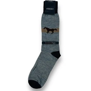 New Cremieux Wild Horse Merino Wool Trouser Dress Socks Mens Sz 6 - 12.5 Gray - Picture 1 of 6