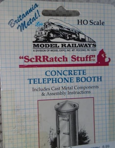 MODEL  RAILWAYS #6008 HO SCALE CONCRETE PHONE BOOTH KIT NEW IN ORIGINAL PACKAGE - Picture 1 of 2