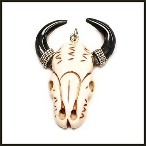 Büffelknochen Totenkopf Anhänger - Handarbeit - Bild 1 von 6